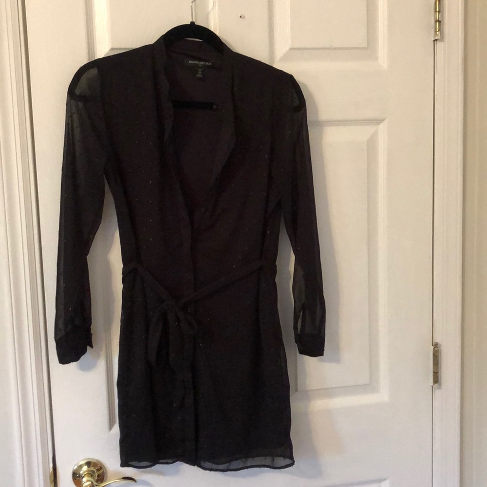 Banana petite black chiffon dress size 0 petite